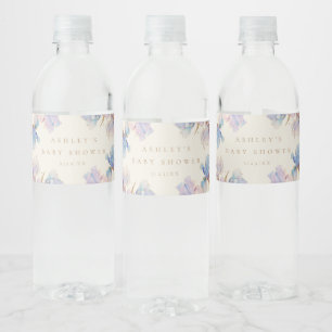 Watercolor Iris Baby Shower Water Bottle Label