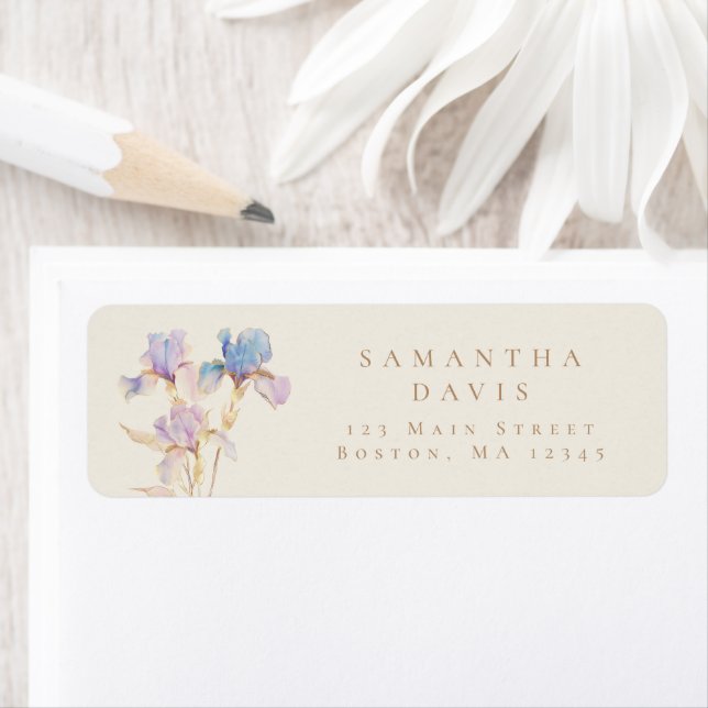 Watercolor Iris Return Address (Insitu)