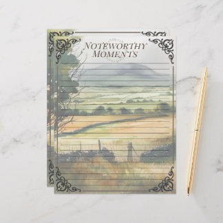 Watercolor Irish Countryside Looseleaf  Note Sheet