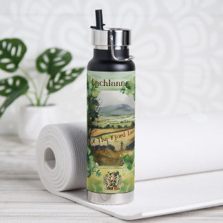 Watercolor Irish Countryside Name And Meaning  Water Bottle