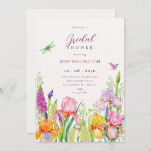 Watercolor irish flowers bridal shower invitation