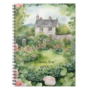 Watercolor Irish VIllage Cottage Notebook