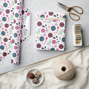 Watercolor Irregular Polka Dots Pattern Wrapping P Paper