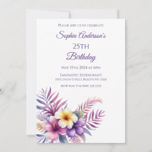 Watercolor Island Romance- Birthday Invitation