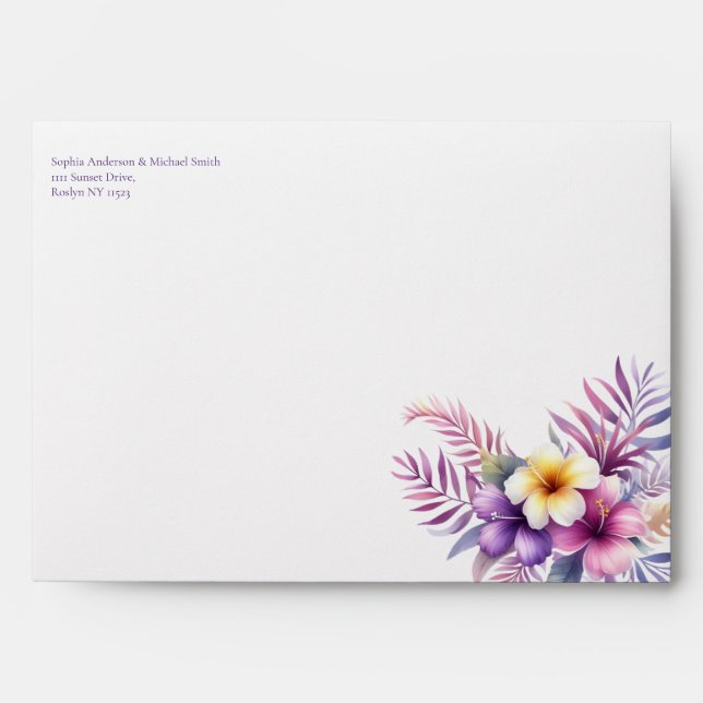 Watercolor Island Romance Wedding- Envelope (Front)
