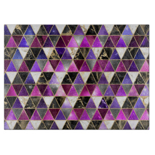 Watercolor Isometric with Gold and Marble Galaxy Cutting Board