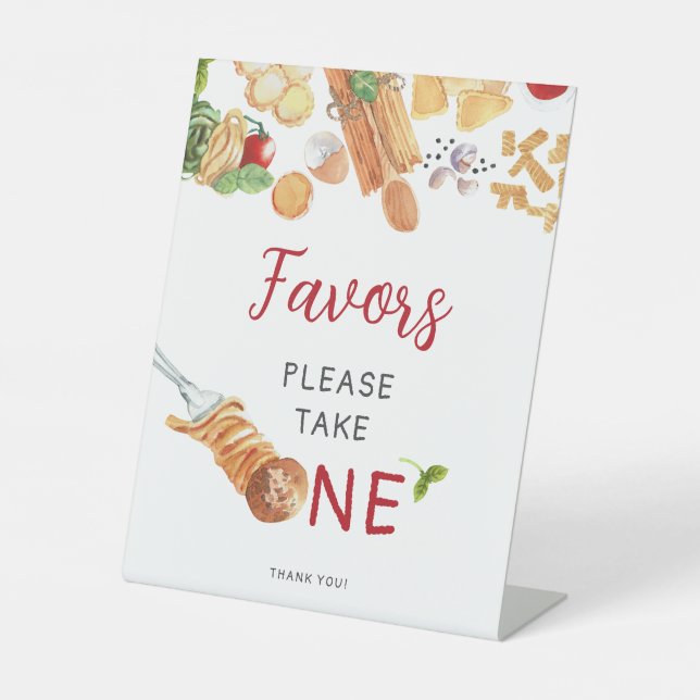 Watercolor Italian 1st Birthday Pedestal Sign (Front)