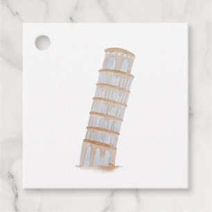 Watercolor Italian Destination Wedding Favour Tags