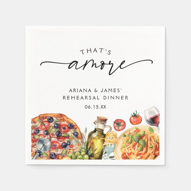 Watercolor Italian Food That's Amore Napkin (Front)