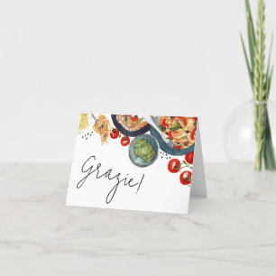 Watercolor Italian Food That's Amore!  Thank You Card