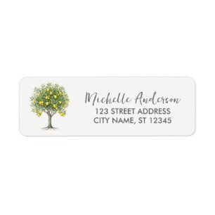 Watercolor Italian Lemon Tree Return Address
