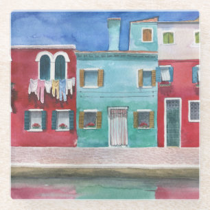 Watercolor Italy: Hand Drawn Glass Coaster