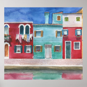 Watercolor Italy: Hand Drawn Poster