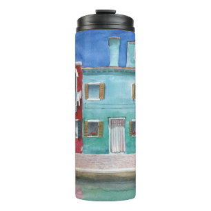 Watercolor Italy: Hand Drawn Thermal Tumbler