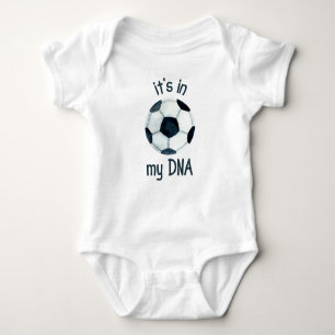 Watercolor It's in My DNA Soccer Football Ball Baby Bodysuit