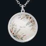 Watercolor Ivory Blue Flowers Necklace<br><div class="desc">Beautiful Watercolor Ivory Blue Flowers Necklace</div>