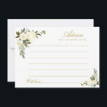 watercolor ivory floral advice card<br><div class="desc">A simple floral design with beautiful greenery & ivory watercolor flowers. Feel free to change the colours and text details.</div>