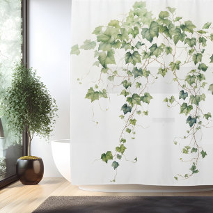 Watercolor Ivy League Elegance Shower Curtain