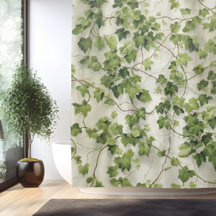 Watercolor Ivy League Elegance Shower Curtain