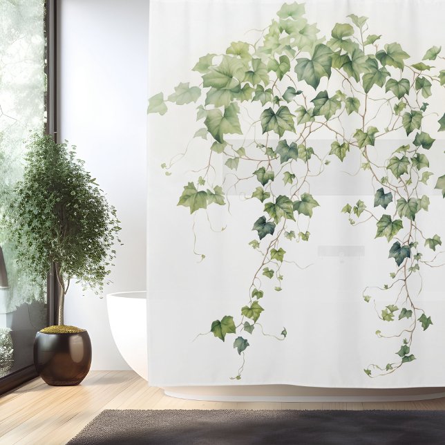 Watercolor Ivy League Elegance Shower Curtain (Creator Uploaded)