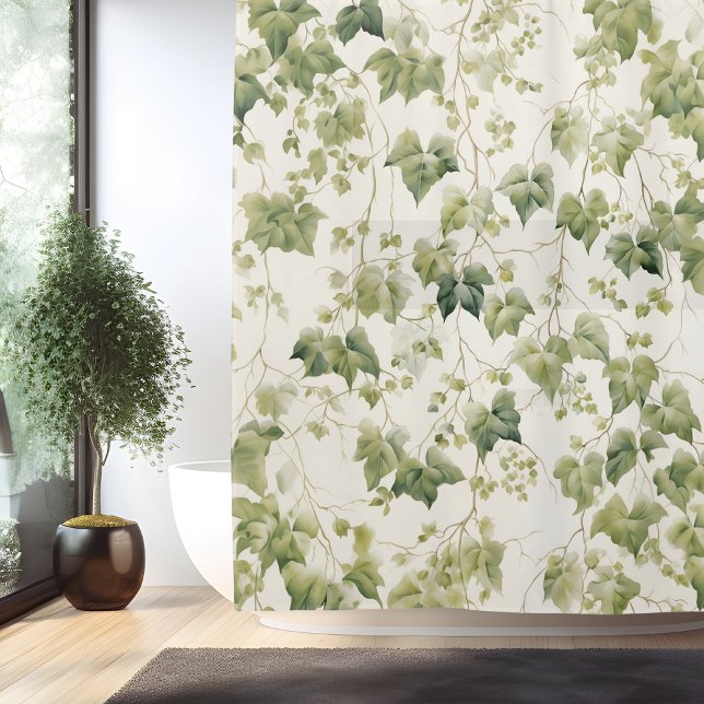 Watercolor Ivy League Elegance Shower Curtain (Creator Uploaded)