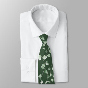 Watercolor ivy on green tie