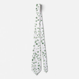 Watercolor ivy tie