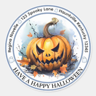 Watercolor Jack-o-lantern Enevelope Seal 