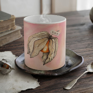 Watercolor Japanese Hozuki Botanical Mug
