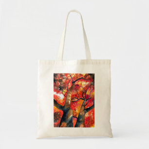 Watercolor Japanese maple tree art Tote Bag