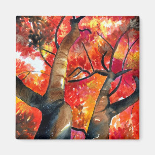Watercolor Japanese maple tree Magnet