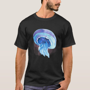 Watercolor Jellyfish Deep Ocean Creatures and Rift T-Shirt