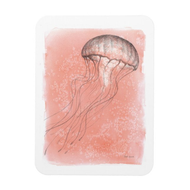 Watercolor Jellyfish Magnet (Vertical)
