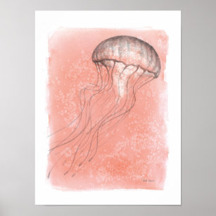 Watercolor Jellyfish Poster