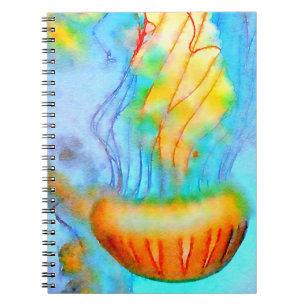 Watercolor Jellyfish Spiral Notebook