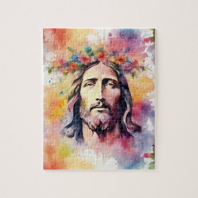 Watercolor Jesus Jigsaw Puzzle (Vertical)