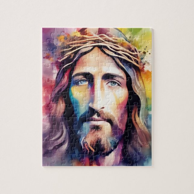 Watercolor Jesus Jigsaw Puzzle (Vertical)