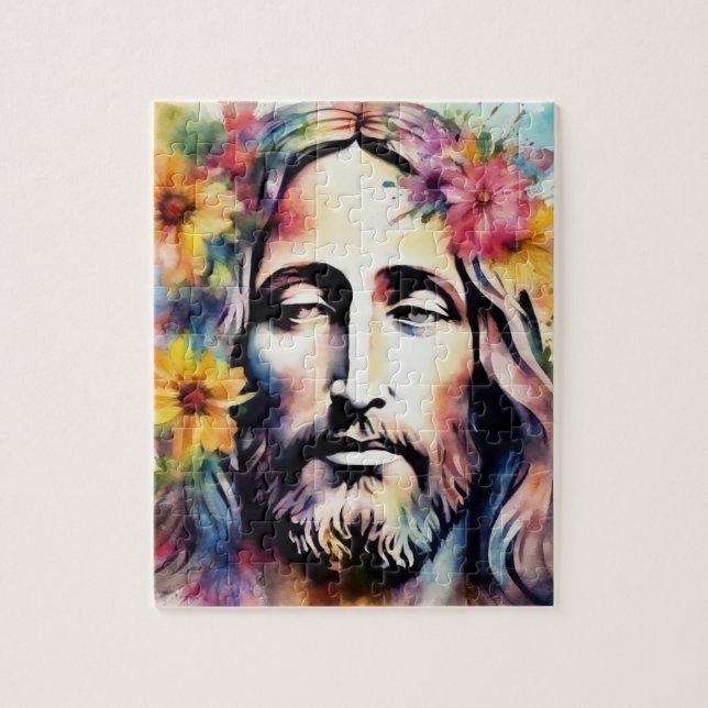 Watercolor Jesus Jigsaw Puzzle (Vertical)