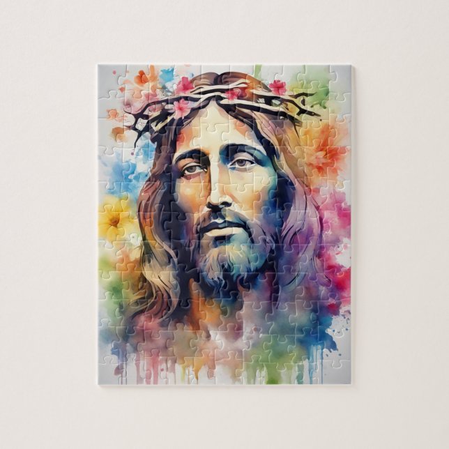 Watercolor Jesus Jigsaw Puzzle (Vertical)