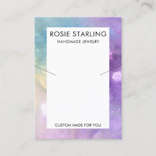 Watercolor Jewellery Logo Necklace Display Business Card