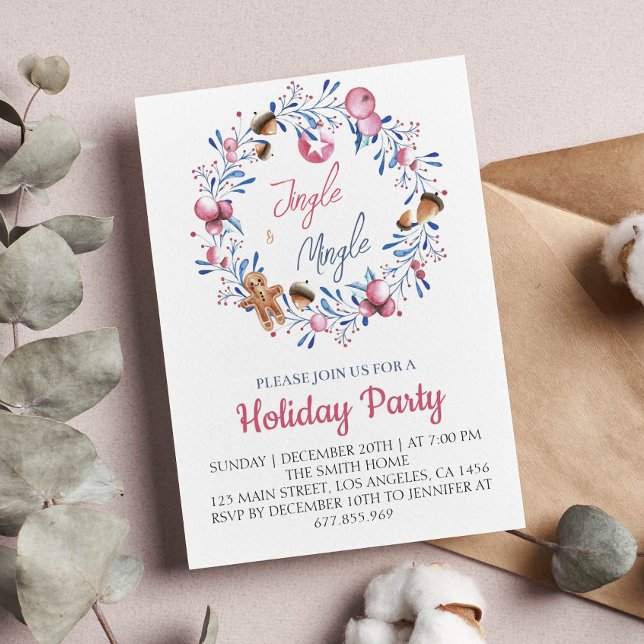 Watercolor Jingle and Mingle Christmas Invitation (Creator Uploaded)