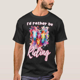 Watercolor Joke for Horse Lovers Kids Riding Enthu T-Shirt