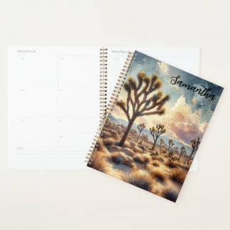 WATERCOLOR JOSHUA TREE NATIONAL PARK AT NIGHT PLANNER