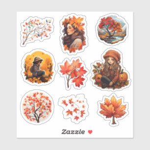 Watercolor Journal Fall girl scrapbook stationary