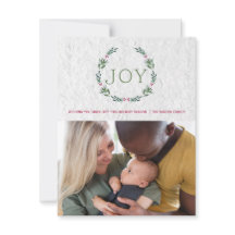 Watercolor Joy Wreath Christmas Card