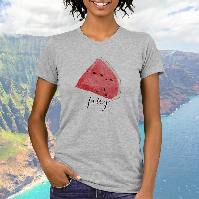 Watercolor Juicy Watermelon Wedge T-Shirt (Creator Uploaded)