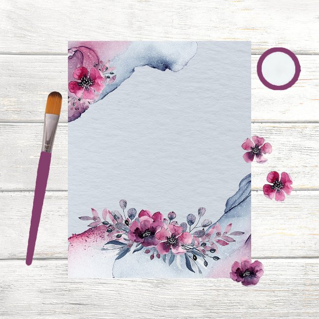 Watercolor Julia Floral Scrapbook Paper (Creator Uploaded)