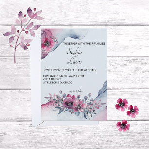 Watercolor Julia Floral Wedding Invitation