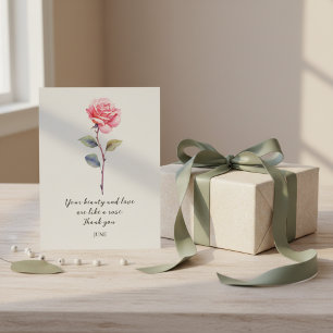 WATERCOLOR JUNE ROSE BIRTH FLOWER  POSTCARD