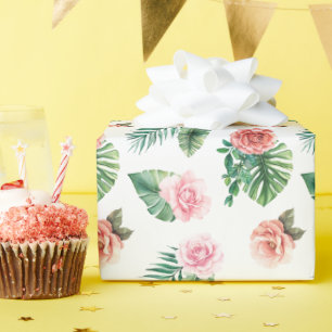 Watercolor Jungle Floral Wrapping Paper - Tropical